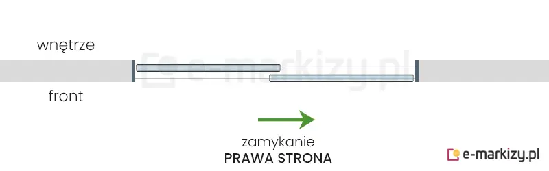 2 szyby przesuwne Sotro zsuwane na prawą stronę na prowadnicy z 2 torami
