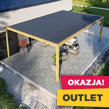 OKAZJA OUTLET – Pergola drewniana z dachem lamelowym 409×293 – PROMOCYJNA CENA
