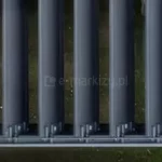 Wizualizacja pergoli Gloria w kolorze antracytowym z otwartymi lamelami dachu