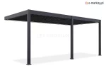 Elektryczna pergola Marlo o długości 6 metrów z dwoma osobno sterowanymi dachami lamelowymi – nowoczesna funkcjonalność i elegancja.