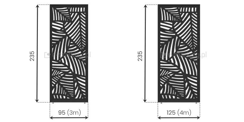Ozdobny panel aluminiowy do pergoli Marlo dostępny w dwóch wymiarach: 95 cm i 125 cm. Przeznaczony do samodzielnego montażu, wykonany z odpornego aluminium.