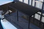 Podwójna pergola ogrodowa Marlo – nowoczesne zadaszenie tarasu z dwoma dachami i aluminiową konstrukcją.