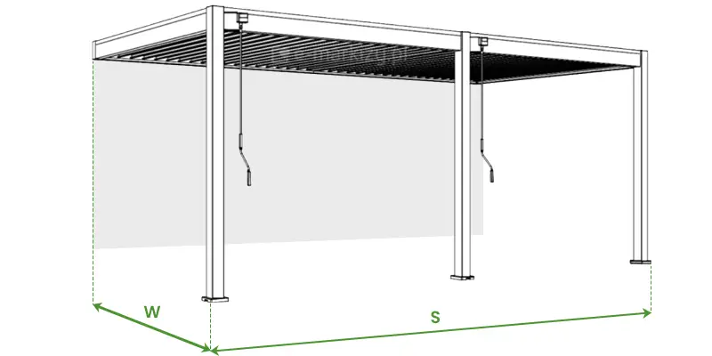 Największe możliwe wymiary, czyli szerokość 6 metrów pergoli bioklimatyczynej Marlo