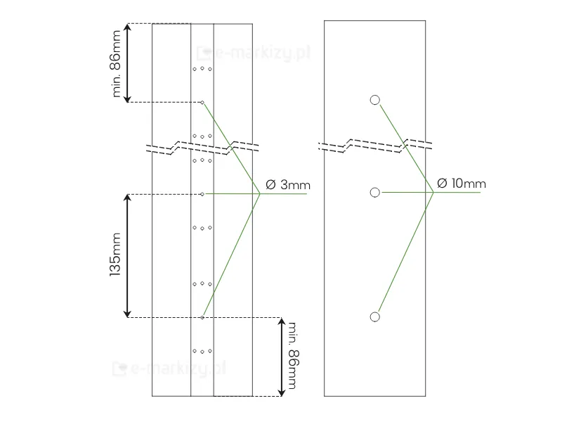 Montaz obracanego panelu zaluzjowego louvre