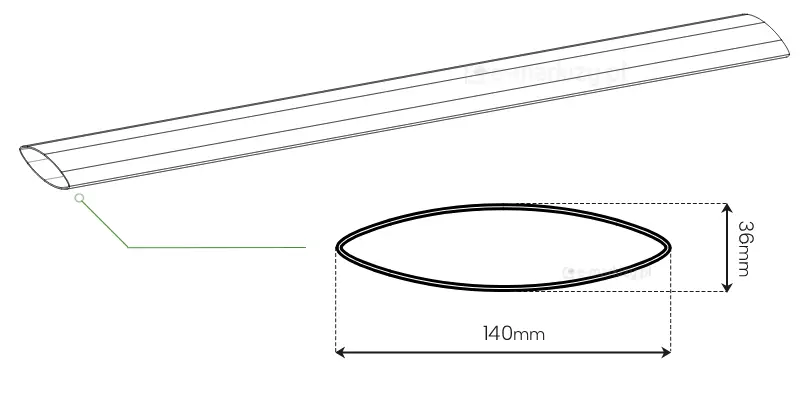Wymiary Panelu żaluzjowego Louvre to 140x36mm. Maksymalna długość panelu to 6 metrów.