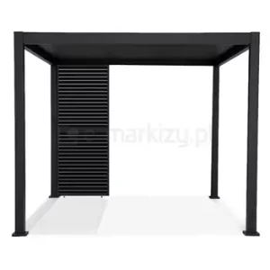 Żaluzjowy panel regulowany w kolorze antracytowym dedykowany do pergoli lamelowej Marlo i Rubio