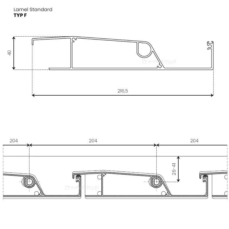 Lamele sb 450 aluprof typ f standard