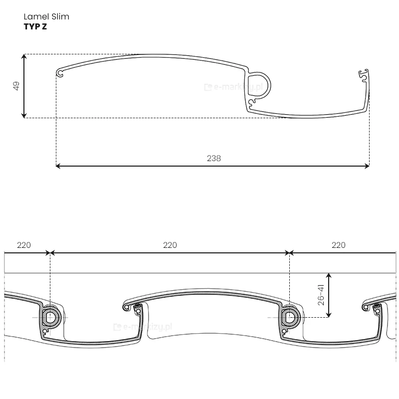 Lamele sb 450 aluprof typ z slim