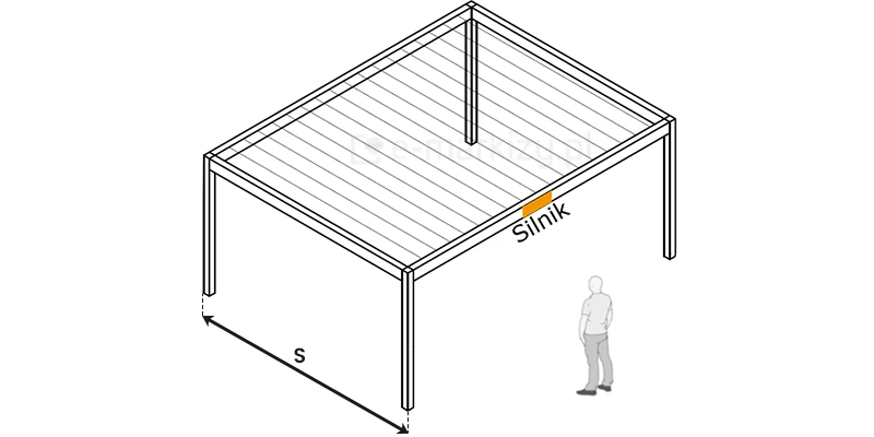 Umieszczenie napedu w pergoli wolnostojacej sb 450