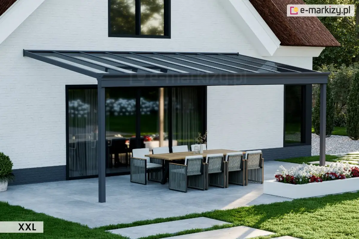 Antracytowe zadaszenie tarasowe terano