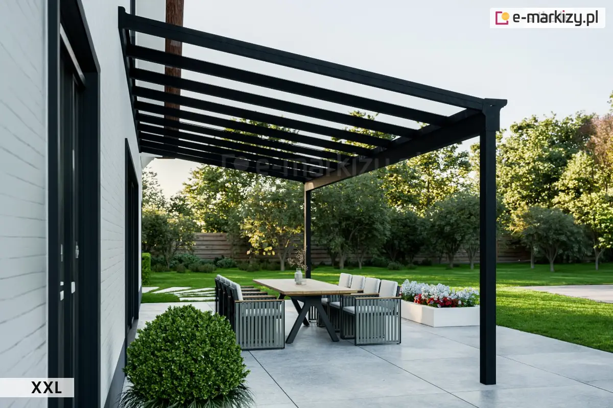 Duze zadaszenie szklane terano xxl kolor czarny