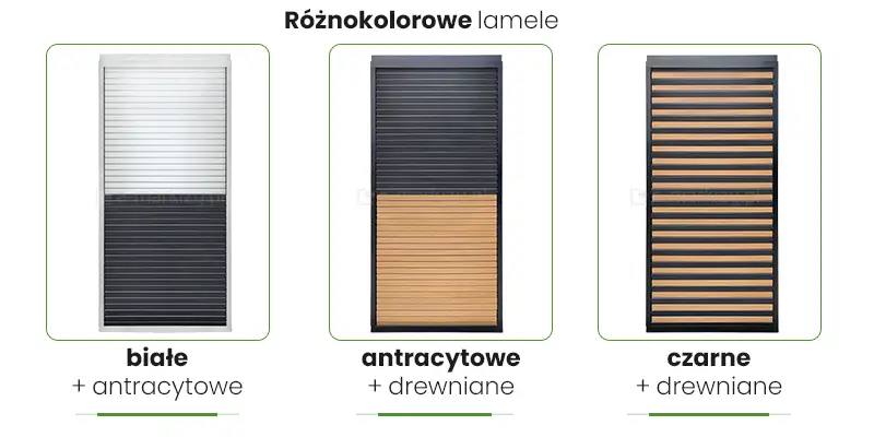 Mieszane kolory lameli auris louvre