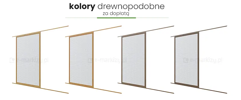 Moskitiera przesuwna slider kolory drewnopodobne