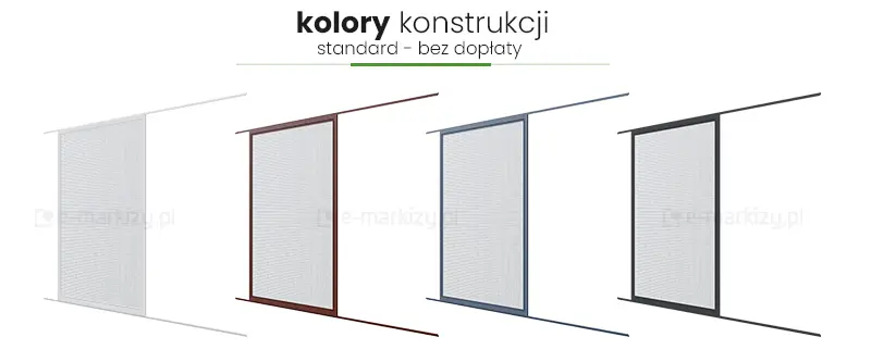 Moskitiera przesuwna slider kolory konstrukcji