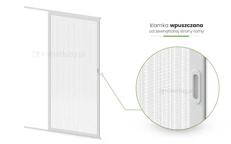 Moskitiera slider klamka wpuszczona