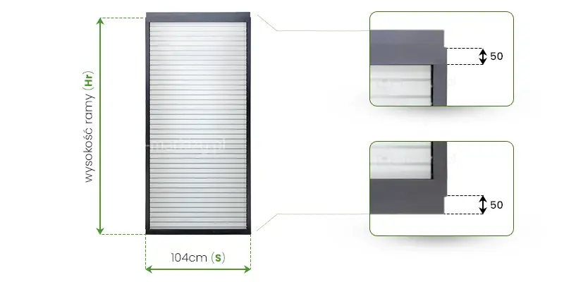 Panel przesuwny zaluzjowy auris louvre wymiarowanie