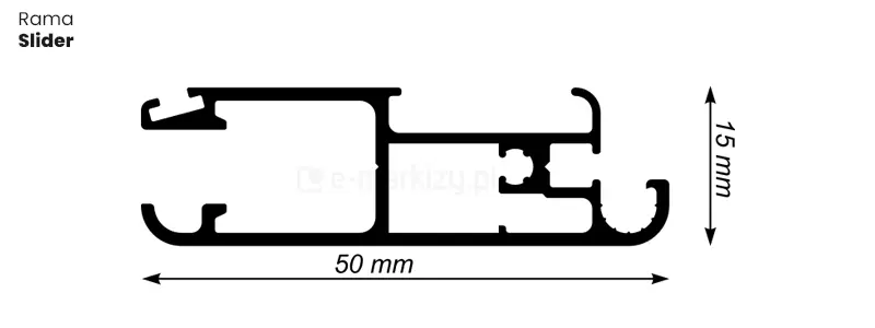 Przekroj ramy moskitiery przesuwnej slider