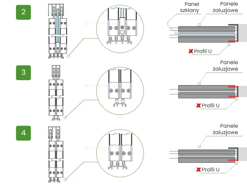 Przyklady montauz paneli zaluzjowych auris louvre