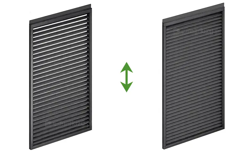 Ruch paneli zaluzjowych auris louvre