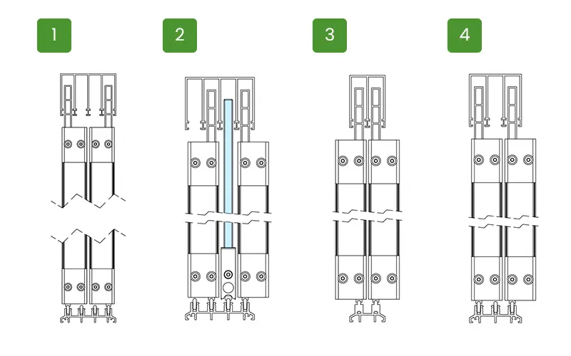 Sposoby montazu paneli auris louvre na prowadnicy